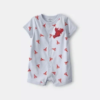 Carter's Baby Boys Short Sleeve Animal Romper In Gray
