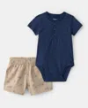 Carter's Baby Boys Short-sleeve Bodysuit And Shorts, 2-piece Set In Multi