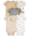 Carter's Baby Boys Short-sleeve Construction Bodysuits, 5 Pack