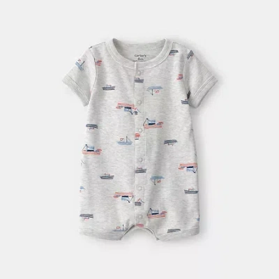 Carter's Baby Boys Short Sleeve Romper In Gray