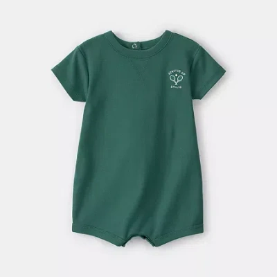 Carter's Baby Boys Short Sleeve Romper In Green