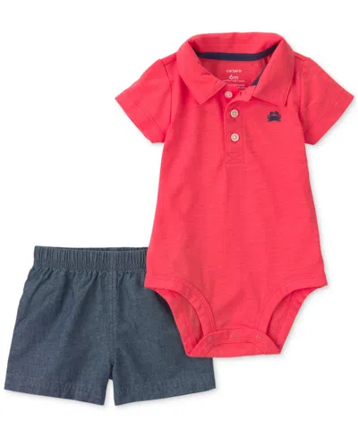 Carter's Baby Boys' Short-sleeve Bodysuit & Shorts, 2-piece Set In Multi