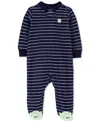 Carter's Baby Boys And Baby Girl 2 Way Zip-up Sleep & Play Fleece Footie Pajamas In Navy,monster