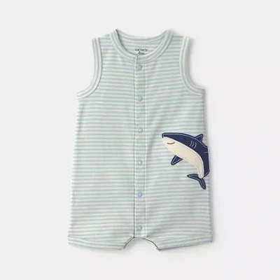 Carter's Baby Boys Sleeveless Romper In Blue