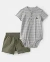 Carter's Baby Boys Striped Bodysuit And Shorts, 2-piece Set In Multi