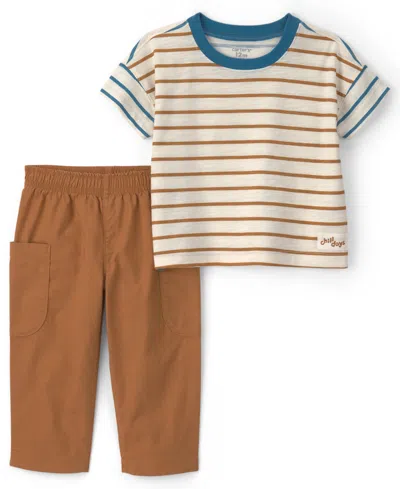 Carter's Baby Boys' Striped Short-sleeve T-shirt And Pants, 2-piece Set In Multi