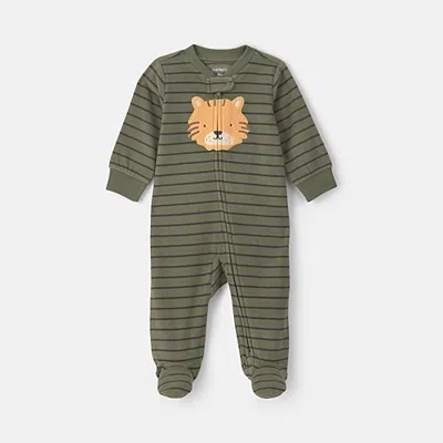 Carter's Baby Boys Striped Sleep And Play In Green