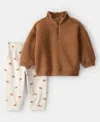 Carter's Toddler Boys Teddy Jacket And Joggers, 2-piece Set In Brown