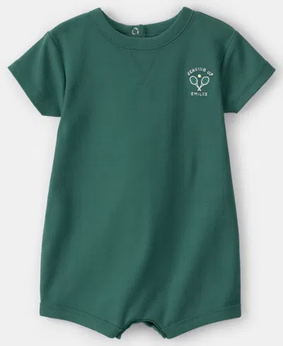 Carter's Baby Boys' Tennis Short-sleeve Romper In Green