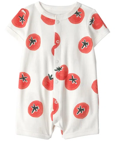 Carter's Baby Boys' Tomato Print Snap-up Romper In White