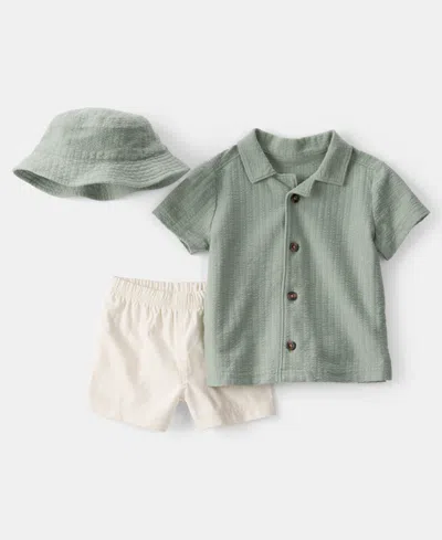 Carter's Baby Boys' Top, Hat And Shorts, 3-piece Set In Multi