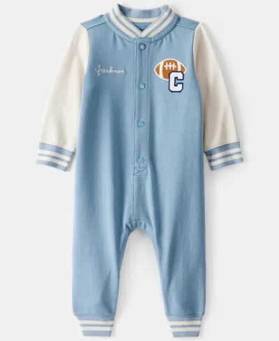 Carter's Baby Boys Varsity Style Jumpsuit In Blue