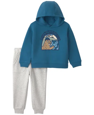 Carter's Baby Boys' Walrus Fleece Hoodie And Jogger Pants, 2-piece Set In Blue