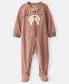 Carter's Baby Boys Walrus Loose-fit 2-way-zip 1-piece Footed Pajamas In Brown
