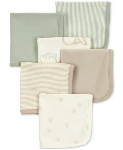 Carter's Baby Boys Wash Cloths, Pack Of 6 In Ivory,khaki