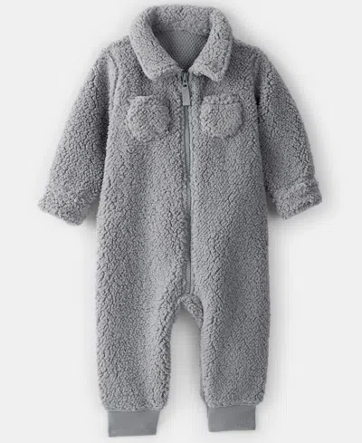 Carter's Baby Boys Zip-up Jumpsuit In Gray