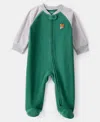 Carter's Baby Boys Zip-up Sleep And Play Coverall In Green