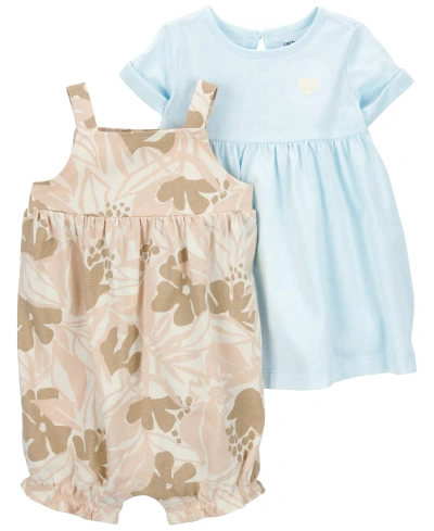 Carter's Baby  3 Piece Dress And Romper Set In Blue
