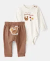 Carter's Baby Cotton My First Thanksgiving Long-sleeve Bodysuit & Pants, 2 Piece Set In Multi