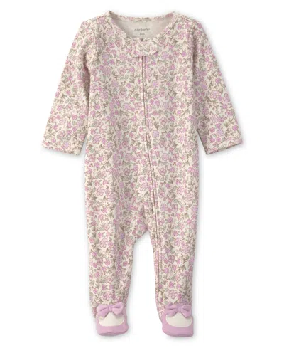 Carter's Baby Girl's Floral Snug Fit Sleep & Play In Animal Print