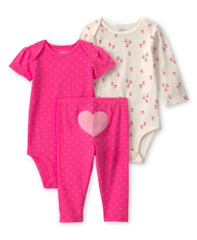 Carter's Baby Girls 3-pc. Pant Set In Multi