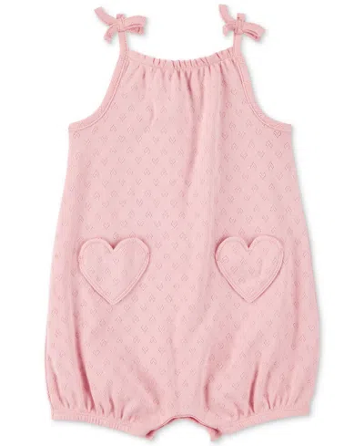 Carter's Baby Girl Heart Pockets Cotton Romper