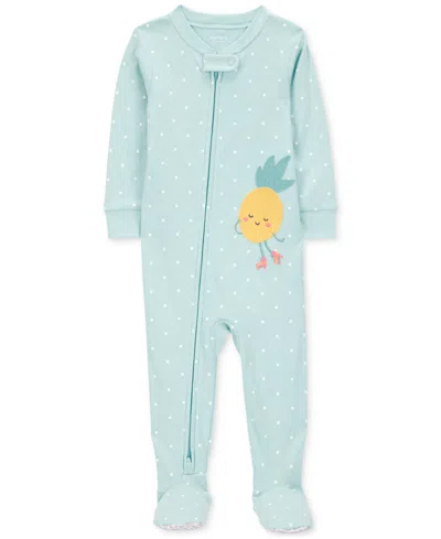 Carter's Baby Girls 1-piece Pineapple 100% Snug-fit Cotton Footed Pajamas In Multi