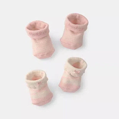 Carter's Baby Girls 2 Pair Baby Booties In Multi
