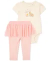 Carter's Baby Girls 2-pc. Bunny Bodysuit & Tutu Pants Set In Pink