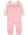Carter's Baby Girls 2-pc. Floral-print Long-sleeve T-shirt & Overalls Set