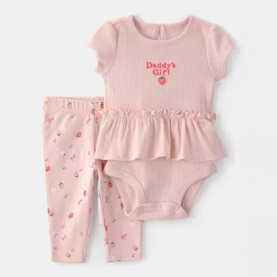 Carter's Baby Girls 2-pc. Pant Set In Pink