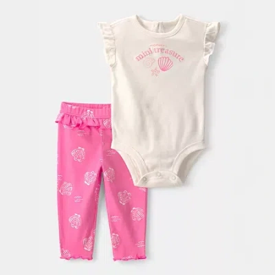 Carter's Baby Girls 2-pc. Pant Set In Pink