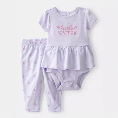 Carter's Baby Girls 2-pc. Pant Set In Purple