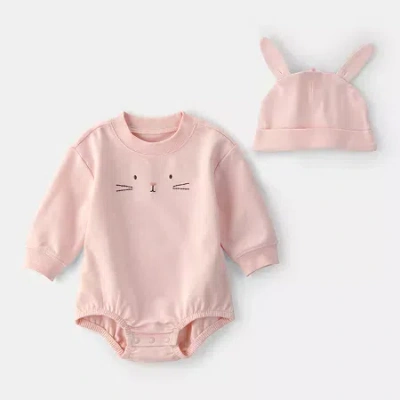 Carter's Baby Girls 2-pc. Round Neck Long Sleeve Bodysuit Set In Pink