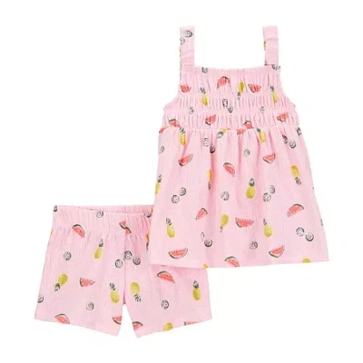 Carter's Baby Girls 2-pc. Short Set In Pink