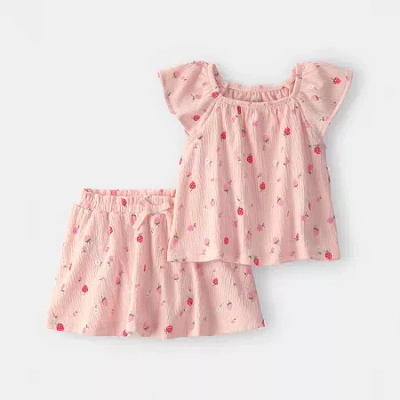 Carter's Baby Girls 2-pc. Short Set In Pink