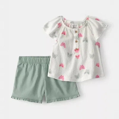 Carter's Baby Girls 2-pc. Short Set In White