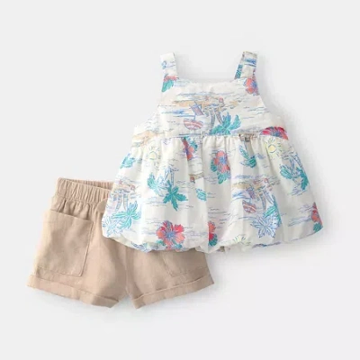 Carter's Baby Girls 2-pc. Short Set In White