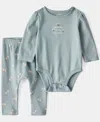 Carter's Baby Girls 2-piece Bodysuit And Pants Set In Green