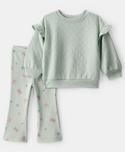 CARTER'S BABY GIRLS 2-PIECE BUTTERFLY SWEATER AND PANTS SET