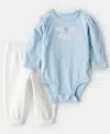 Carter's Baby Girls 2-piece Day Dream Snow Day Long-sleeve Bodysuit And Pants Set In Blue