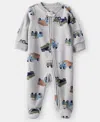 Carter's Baby Girls 2-way Zip Sleep And Play Coverall In Gray