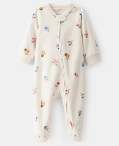 Carter's Baby Girls 2-way Zip Sleep And Play Coverall In Multi