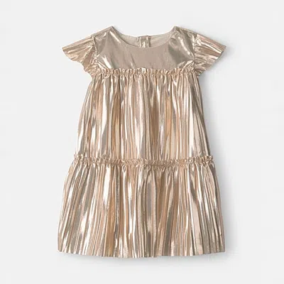 Carter's Baby Girls 2-pc. Cap Short Sleeve A-line Dress In Silver