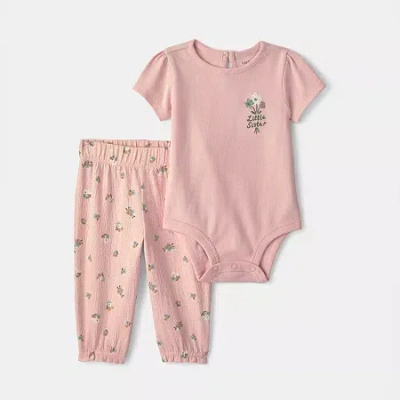 Carter's Baby Girls 2-pc. Pant Set In Pink