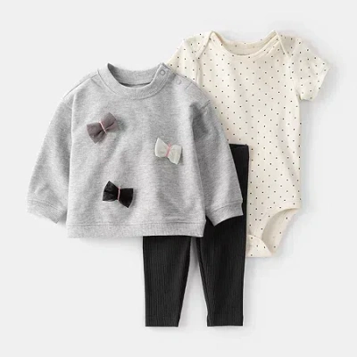 Carter's Baby Girls 3-pc. Pant Set In Gray