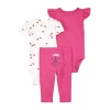 Carter's Baby Girls 3-pc. Pant Set In Animal Print