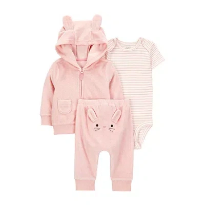 Carter's Baby Girls 3-pc. Pant Set In Pink