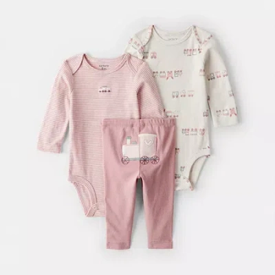 Carter's Baby Girls 3-pc. Pant Set In Pink