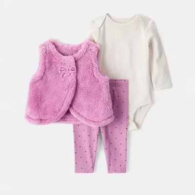 Carter's Baby Girls 3-pc. Pant Set In Pink